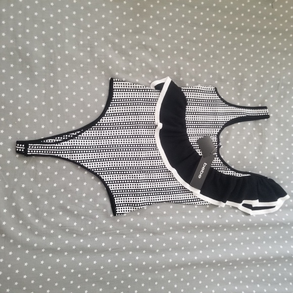 Bebe Dot Jacquard Knit Bodysuit M - Picture 2 of 4